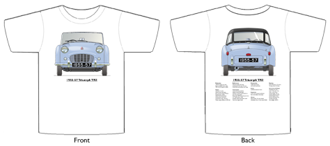 Triumph TR3 1955-57 (disc wheels) T-shirt Front & Back